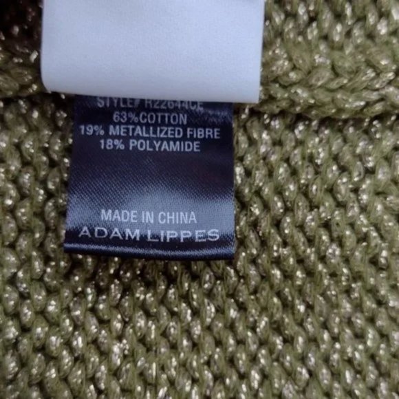 Adam Lippes Metallic Green Gold Lurex Cotton Blend Pull On Knit Skirt XL NWT - Picture 8 of 9